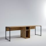 Kalune Design - Bureau Nisa - Naturel - Zwart - Spaanplaat en Metaal