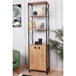 Kalune Design - Boekenkast Tervel - Naturel - Spaanplaat - Breedte 49 cm x Diepte 30 cm x Hoogte 180 cm