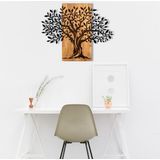 Woonaccessoires - Decoratief Houten Wandaccessoire - Zwart Walnoot Metaal - Afmetingen 72x58x0.12cm