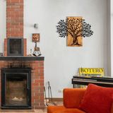 Woonaccessoires - Decoratief Houten Wandaccessoire - Zwart Walnoot Metaal - Afmetingen 72x58x0.12cm