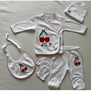 Babysetje 5-delig - Newborn kleding set/meisje - kraamcadeau- cute cherry
