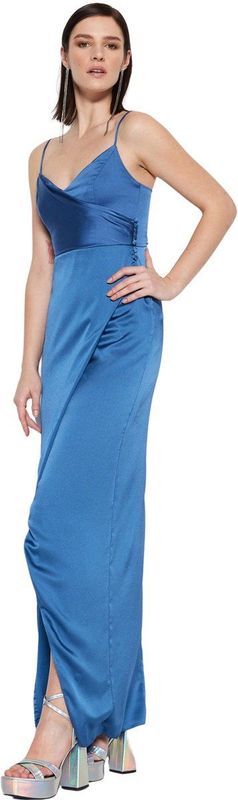 Trendyol - Granaatappelbloemhals - Avondjurk - Rood - Satijn - 100% Polyester