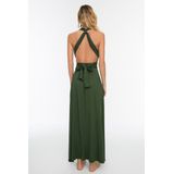 Jerseyjurk - Effen - Lang - V-hals - Met Riemdetail