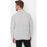 Trendyol - Turtleneck Trui - Grijs - Regular Fit - Wollen Rits