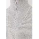 Trendyol - Turtleneck Trui - Grijs - Regular Fit - Wollen Rits