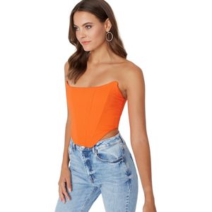 Trendyol - Glam - Bustier - Wit - Regular Fit - Strapless