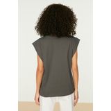 Trendyol TWOSS20TS0021 Volwassenen Vrouwen T-shirt Single - Antraciet