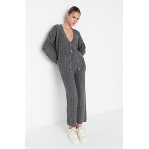 Trendyol Marineblauwe, Wijde Gebreide Set Met Zachte Textuur En Onderstuk En Top, Twoaw22Au0128