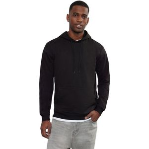 TRENDYOL - Tendyol - Hoodie - Zwart - Lange Mouwen - Kapotte Kangaroo Zakken