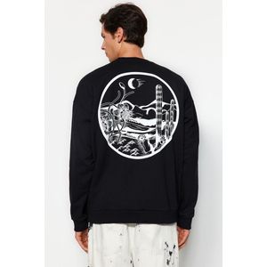 Trendyol TMNAW22SW0796 Volwassenen Mannen Sweatshirt Single pack - Zwart