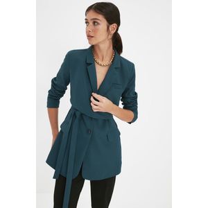 Trendyol Effen blazer met reverskraag voor dames, Emerald, 60