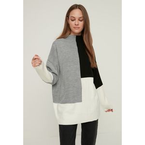 Trendyol Trui - Grijs, Zwart, L