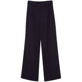 Trendyol - Twoss22Pl0100 - Geweven Broek - Marineblauw - Hoge Taille - Wijde Pijpen