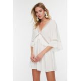 Zomerjurk - Effen - Katoen - Kort - Losse Pasvorm - Driekwart Mouw