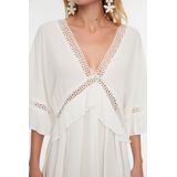 Zomerjurk - Effen - Katoen - Kort - Losse Pasvorm - Driekwart Mouw