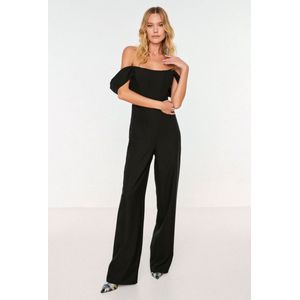 Trendyol Effen geweven jumpsuit voor dames, Zwart, 64