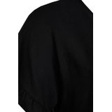 TRENDYOL - Oversized Blouse - Zwart - Plus-Size - Ronde Hals - Geweven Stof