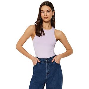 Trendyol Effen gebreide bodysuit voor dames, Paars, XS