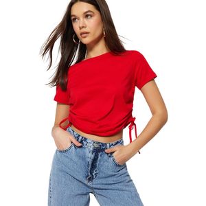 T-shirt - Rood - 100% Katoen - Regular Fit - Korte Mouwen