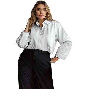 Trendyol - Overhemd - Wit - Oversized