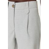 Trendyol - Basics - Damesbroek - Grijs - Hoge Taille - Rechte Pasvorm