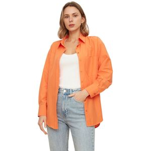 Trendyol - Basics Collection - Oversized Shirt - Oranje - Lange Mouwen