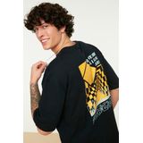 Trendyol - Crew Neck Knit T-shirt - Navy Blauw - Heren - Oversized