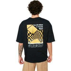 Trendyol - Crew Neck Knit T-shirt - Navy Blauw - Heren - Oversized