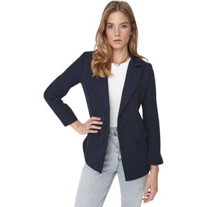 Trendyol - Plus Size Blazer - Lila - Geweven - Regular Fit