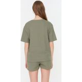 Trendyol - Thmss22Pt0524 - Gebreide Pyjamaset - Khaki - Met Shorts