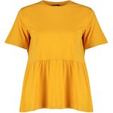 Trendyol - Relaxed Basic Crew Neck Knit T-shirt - Oranje - Plus Size