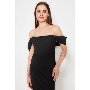 Trendyol Saxe Body-Sit Corset Gedetailleerde Geweven Elegante Avond Nacht Afstudeerjurk Tprss22El00097