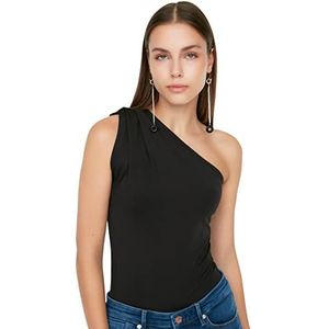 Trendyol - Fuchsia - Asymmetrische Kraag - Flexibele Gebreide Body - Drukknopen