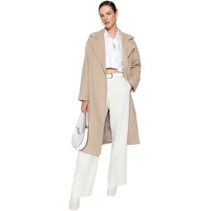 Trendyol - Geweven Tussenjas - Greige - 100% Polyester