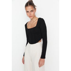 Trendyol - Twoaw23Bz00151 - Blouse - Gebreid - Vierkante Hals - Aansluitend