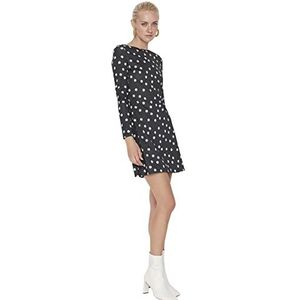 Trendyol Dames Mini Basic Regular Gebreide Jurk, Zwart, S