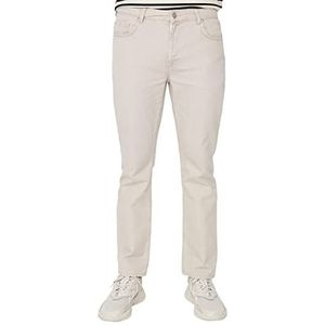 Trendyol Heren Regular Jeans, Beige, 34, Beige, 44