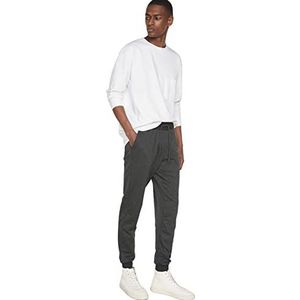 Trendyol Mannelijke Basic Normale Taille Elastische Manchet Jogger Joggingbroek, Antraciet, XS