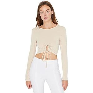 Trendyol Blouse - Zwart - Getailleerd, Beige, S