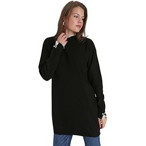 Trendyol Tctaw23ak00027/Siyah dames sweatshirt (1 stuk), zwart.