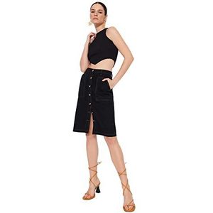 TRENDYOL Trendyol Midi midi-kokerrok voor dames, rok voor dames (1 stuk), SCHWARZ