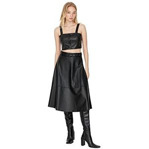 Trendyol Midirok voor dames, zwart, maat 64, zwart.