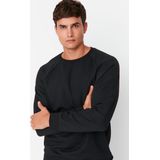 Trendyol TMNAW23SW00190 Volwassenen Mannen Sweatshirt single - Zwart