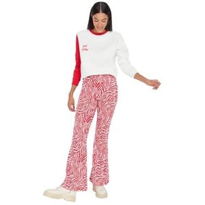 Trendyol Trendyol Damesbroek met hoge taille, uitlopende broek (1 stuk), Rood