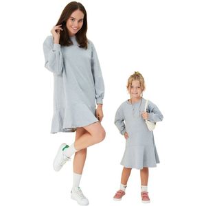 Trendyol Woman Mini Standaard Lapel Collar Knit Jurk voor dames, Lila., XL