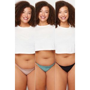 Trendyol Plus Size Slips - Roze, Zwart, 3XL grote maten