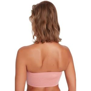 Trendyol Dames Ondergoed Strapless Gebreide BH, Poeder, S