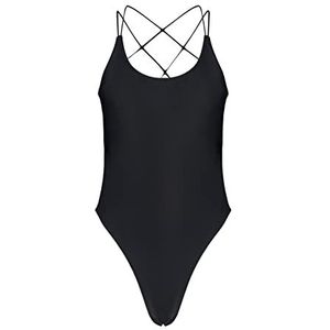 Trendyol Vrouwen Vrouw Plain Knit Badpak Badmode, Zwart, 42