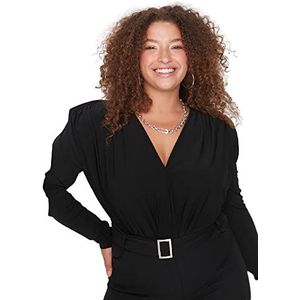Trendyol Plus Size Bodysuit - Zwart, Zwart, XL grote maten