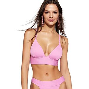 Trendyol Vrouwen Paarse driehoekige push-up bikinitop met textuur TBESS21BU0010